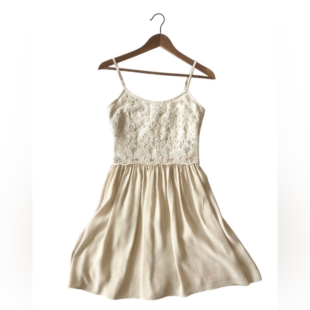Alythea Lace Cutout Cream Dress